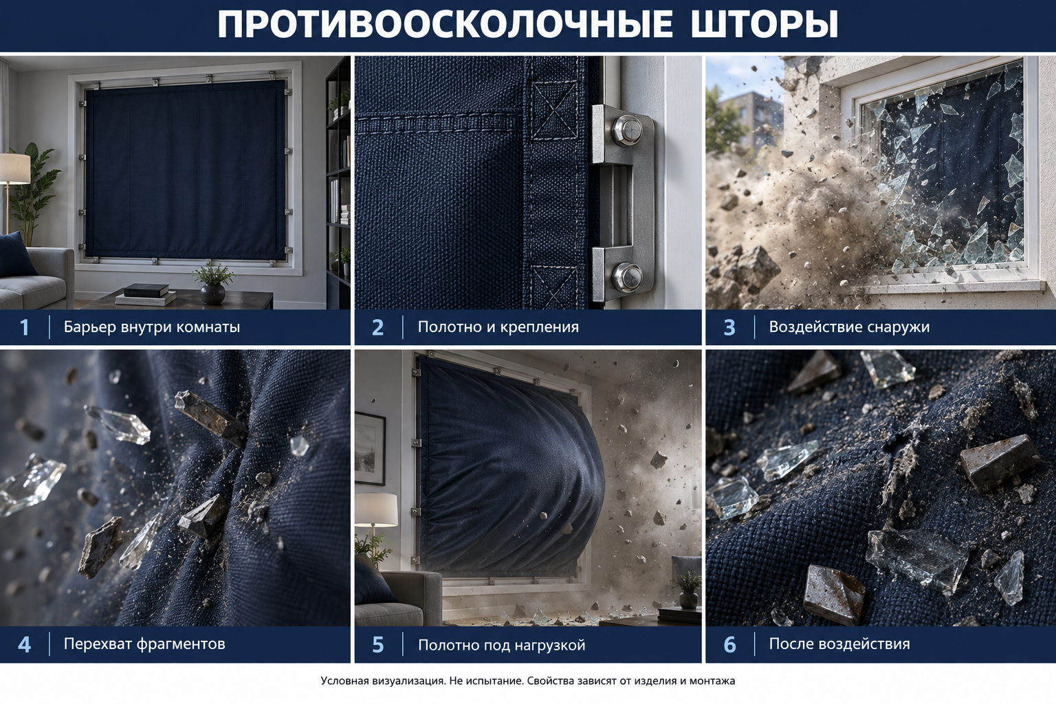 Противоосколочная штора — иллюстрация